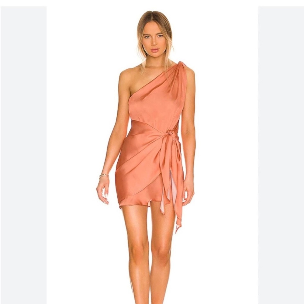 Baobab Collection One-Shoulder Orange Mini Dress
